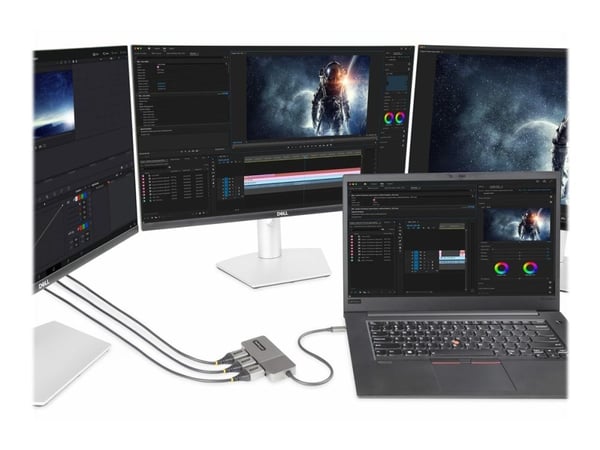 StarTech.com USB-C to Triple DisplayPort 1.4 MST Hub, 4K 60Hz, 1ft (30cm) Cable, USB Type-C Multi Monitor Adapter for Laptop, DP 1.4 Multi-Stream T...