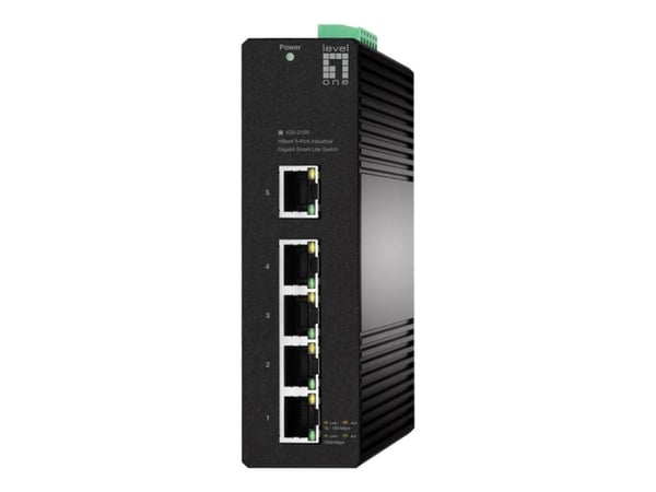 LevelOne Hilbert IGS-2105 - Switch - industrial, lite - Styrt - 4 x 10/100/1000 + 1 x 10/100/1000 (opplink) - DIN-skinnemonterbar