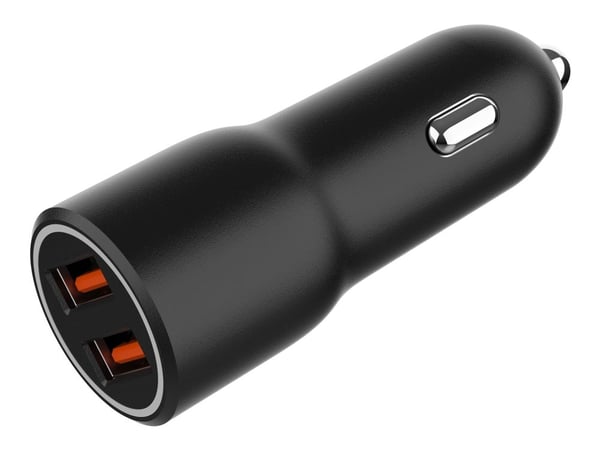 Gembird - Bilstrømadapter - 36 watt - 3 A - QC 3.0 - 2 utgangskontakter (USB-type A) - svart