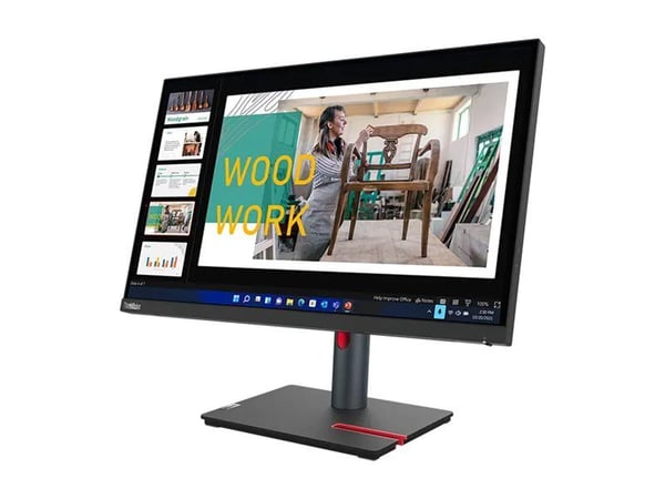 Lenovo P24q-30 - LED-skjerm - 23.8" - 2560 x 1440 QHD @ 60 Hz - IPS - 300 cd/m² - 1000:1 - 4 ms - HDMI, DisplayPort - ravnsort - for ThinkCentre ne...