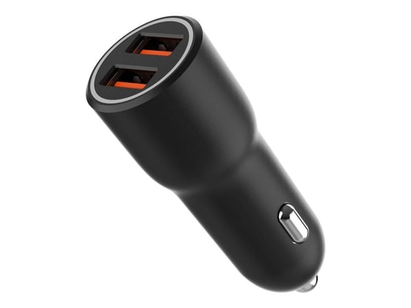 Gembird - Bilstrømadapter - 36 watt - 3 A - QC 3.0 - 2 utgangskontakter (USB-type A) - svart