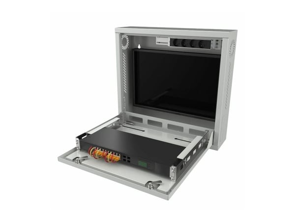 Lanview by Logon - Rack skap - 58 x 15, slim - veggmonterbar - hvit, RAL 7035 - 1U - 19"
