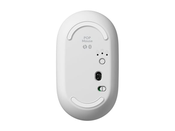 Logitech POP - Mus - anpassningsbar emoji - optisk - 4 knappar - trådlös - Bluetooth 5.1 LE - offwhite