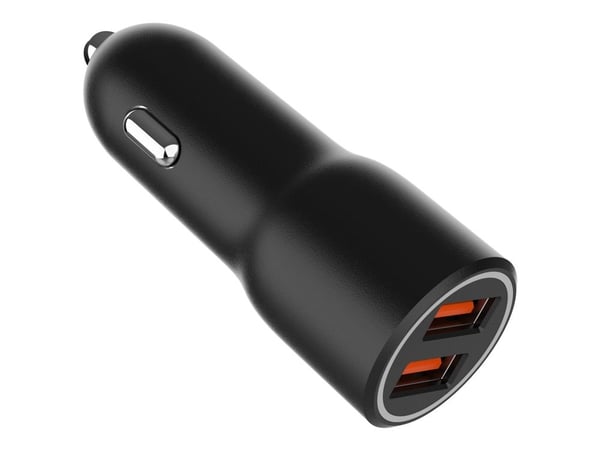 Gembird - Bilstrømadapter - 36 watt - 3 A - QC 3.0 - 2 utgangskontakter (USB-type A) - svart