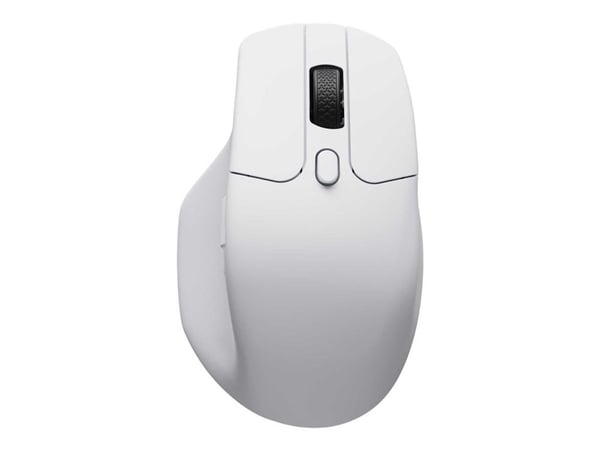 Keychron M6 - Mus - ergonomisk - optisk - 5 knappar - trådlös, kabelansluten - 2.4 GHz, Bluetooth 5.1, USB-C - USB-C trådlös mottagare - vit