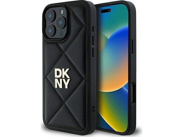 DKNY DKHCP16LPQDSLK iPhone 16 Pro 6,3" svart/black Quilted Stack Logo