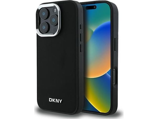 Apple iPhone 16 Pro Max DKNY Plain Silver Logo MagSafe (DKHMP16XPSCMCLK) mobilskal svart
