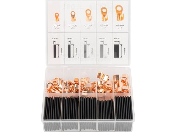 AMiO kabelskor med ringkabelskor koppar krympslang set 160 st AMIO-03933