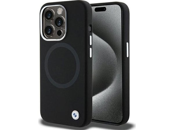 Apple iPhone 15 Pro Max BMW Signature flytende silikondeksel MagSafe (BMHMP15XSILBK2) svart farge