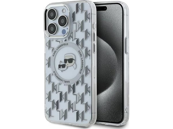 Karl Lagerfeld Karl Lagerfeld Karl Lagerfeld KLHMP15LHMCKMHT iPhone 15 Pro 6.1" kirkas/läpinäkyvä IML Monogram Karl&Choupette Head MagSafe