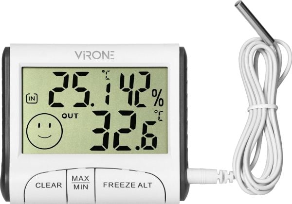 ORNO værstasjon kabeltemperatur, fukt, LCD