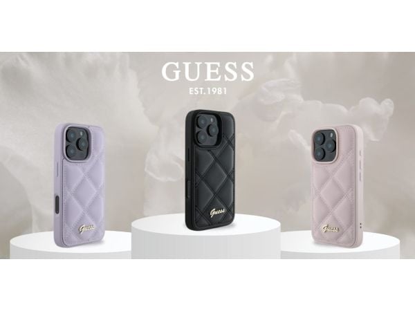 Guess tikattu metalli logo Apple iPhone 16 - puhelimen kotelo vaaleanpunainen