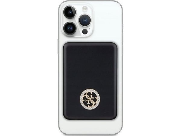 Guess Guess Powerbank Induktiivinen 5W GUPBM3AL4DMK 3000mAh musta/musta MagSafe 4G Strassed Metal Logo