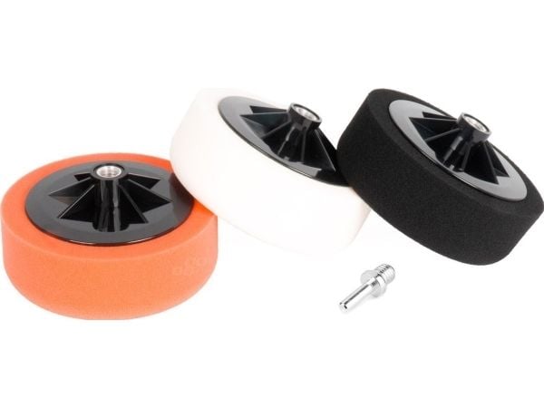 Polersvamp sett poleringssvamper 3x150mm + m14 adapter amio-03703