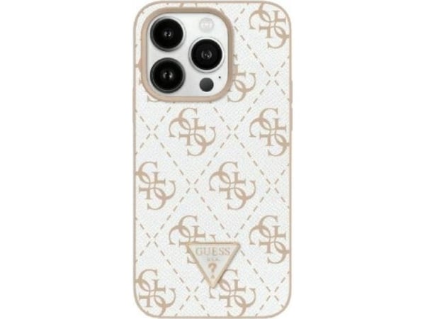 Guess New 4G Triangle iPhone 16-skal - vit