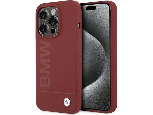 Apple iPhone 15 Pro BMW-etui i silikon med stor logo MagSafe (BMHMP15LSLBLRE) rød
