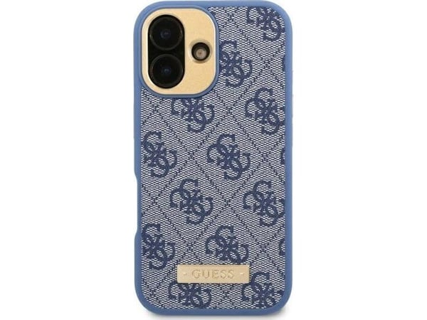 Guess 4G Logo Plate MagSafe kotelo Apple iPhone 16 Pro - sininen