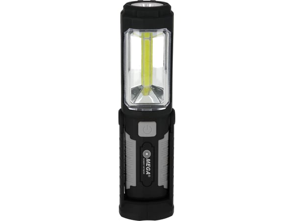Mega arbeidslykt lommelykt 3W, 2x COB, 3xAAA, 200 lm, magnet