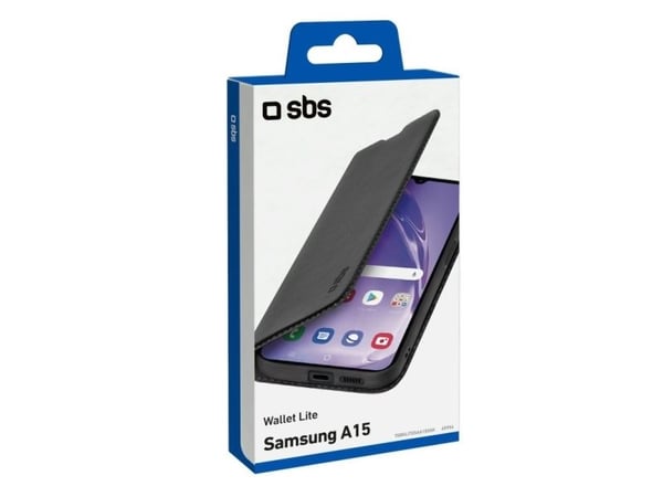 SBS TEBKLITESAA155GK, lommebokdeksel, Samsung, Galaxy A15, 16,5 cm (6,5"), svart