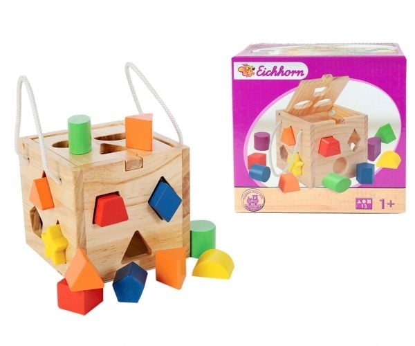 Eichhorn Shape Sorting Cube, 1 år, Flerfarget