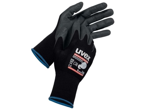 Uvex phynomic airLite A ESD, Verkstedhansker, Svart, Blå, Voksen, Voksen, Unisex, Ingen mønster