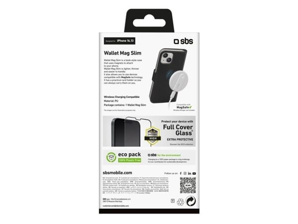 SBS TEBKMAGSLIMIP1461K, Flip case, Apple, iPhone 14/13, 15,5 cm (6.1"), Svart