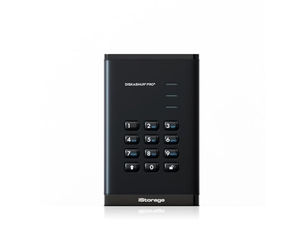 iStorage diskAshur PRO³ - SSD - kryptert - 4 TB - ekstern (bærbar) - USB 3.2 Gen 1 (USB-C kontakt) - 256-bit AES-XTS, FIPS 197 PUB, 256-bit AES-CBC...