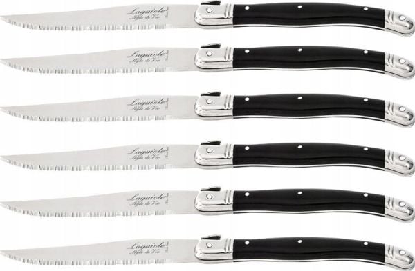 Laguiole Steakkniver svart - 6 stk