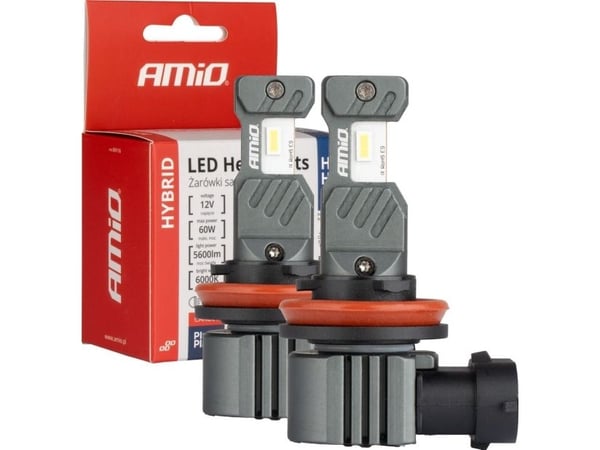 LED autolamput hybridisarja h8 h9 h11 h16 6000k canbus 60w amio-04116 amio-04116
