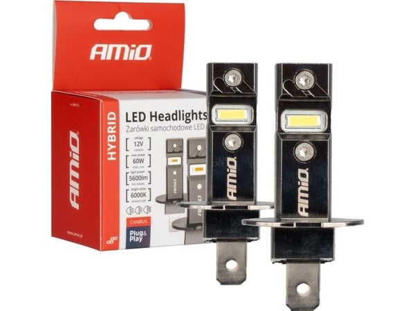 LED autolamput hybridisarja h3 6000k canbus 60w amio-04113 amio-04113