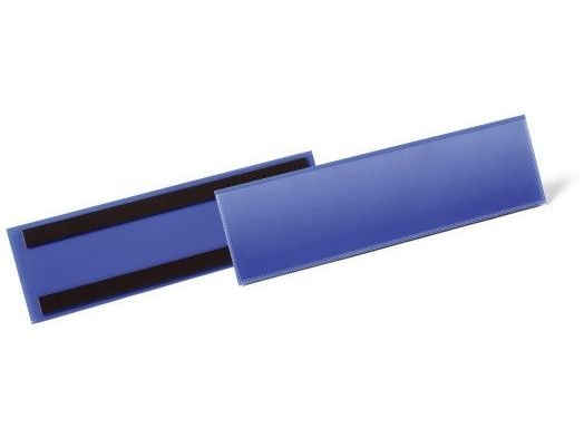 Lagerlomme/etiketholder Durable med magnet 297x74 mm blå - (50 stk.)