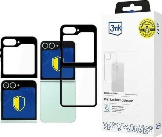 3MK Satin Armor Case+, Etui, Samsung, Galaxy Z Flip 6, 17 cm (6.7"), Sort, Gjennomsiktig