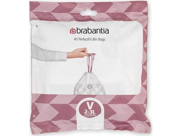 Brabantia PerfectFit garbage bags size V2-3L - 40 pcs - Model 100253 - 290x235mm