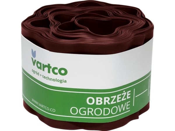 Agaplast hagekant bølge 20 cm x 9 m Vartco brun