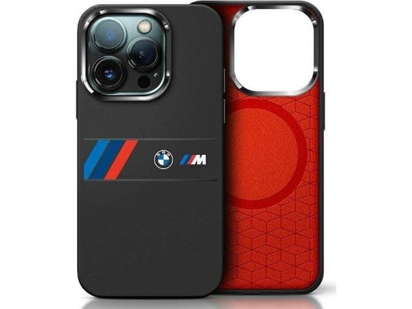 BMW BMHMP16X23SAXK Apple iPhone 16 Pro Max 6.9 "Puhelinkotelo Musta Silikoni Middle Stripe MagSafe