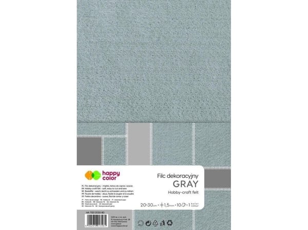 GDD filt dekorasjon grå 10 stk HAPPY COLOR