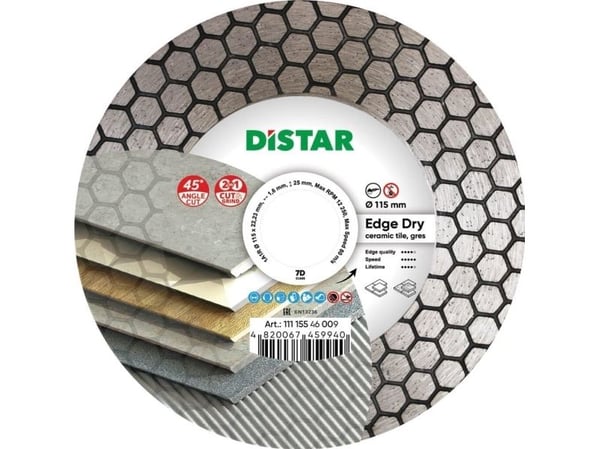 Distar Diamantkappeskive Distar 1A1R 115 Edge Dry