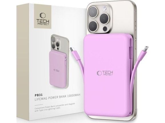 Tech-Protect PB31 LIFEMAG Magsafe powerbank 10000 mAh lavendel