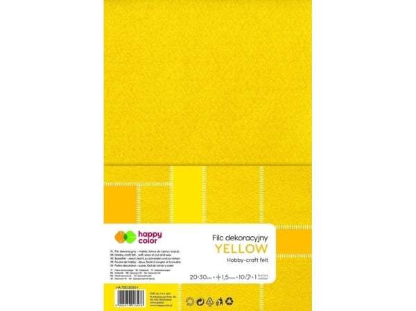 GDD dekorasjonsfilt gul 10 stk HAPPY COLOR