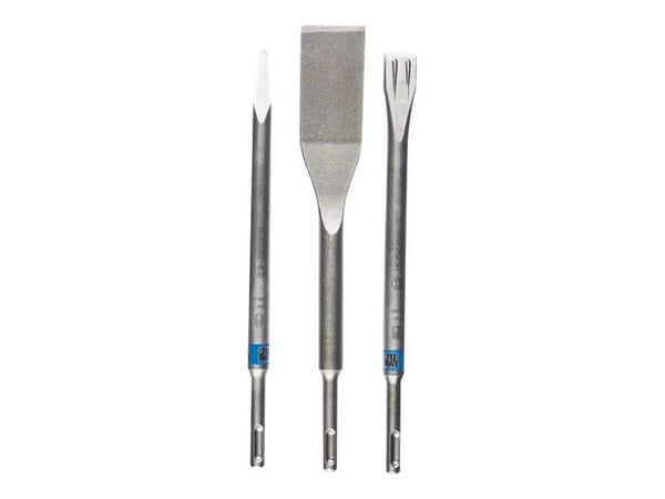 Bosch - Meiselsett - for betong, flis, forsterket betong, murstein - flat, spiss, spade - 3 deler - SDS-plus - lengde: 260 mm, 250 mm