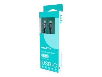 ADATA - USB-kabel - 24 pin USB-C (hane) till 24 pin USB-C (hane) - USB 2.0 - 5 A - 1 m - svart