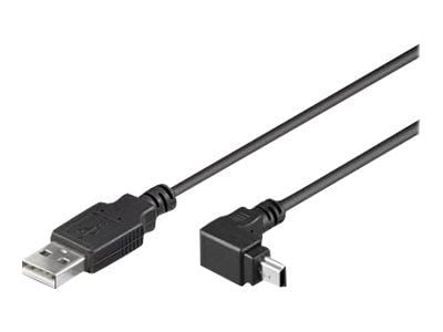 TECHly - USB-kabel - USB (hane) till mini-USB typ B (hane) vinklad - USB 2.0 - 1.8 m - formpressad - svart
