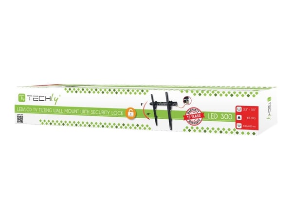 TECHly - Brakett - for LCD-skjerm - låsbar - svart - skjermstørrelse: 23"-55" - monteringsgrensesnitt: inntil 400 x 400 mm - veggmonterbar