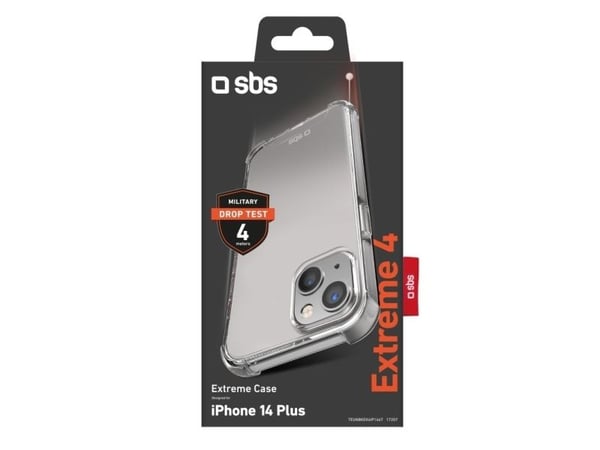 SBS Extreme X4, deksel, Apple, iPhone 14, 15,5 cm (6,1"), gjennomsiktig
