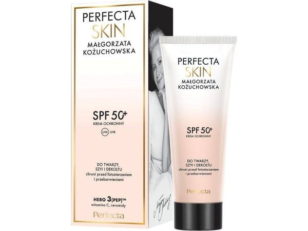 PERFECTA_Skin Małgorzata Kożuchowska Protective Creme SPF 50+ for ansikt, hals og cleavage 50ml