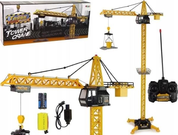 LeanToys stor kran tårn R/C fjernstyrt høyde 183 cm 2 nivåer