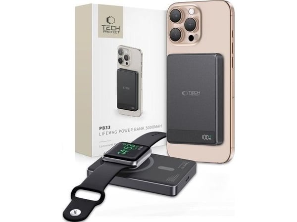 Tech-Protect TECH-PROTECT PB33 LIFEMAG Magsafe powerbank 5000mAh sort
