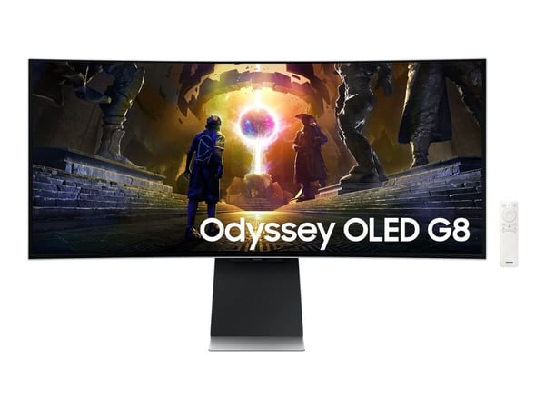 Samsung Odyssey OLED G8 S34DG850SU - G85SD Series - OLED-skjerm - Smart - gaming - kurvet - 34" - 3440 x 1440 UWQHD @ 175 Hz - 250 cd/m² - 1000000:...