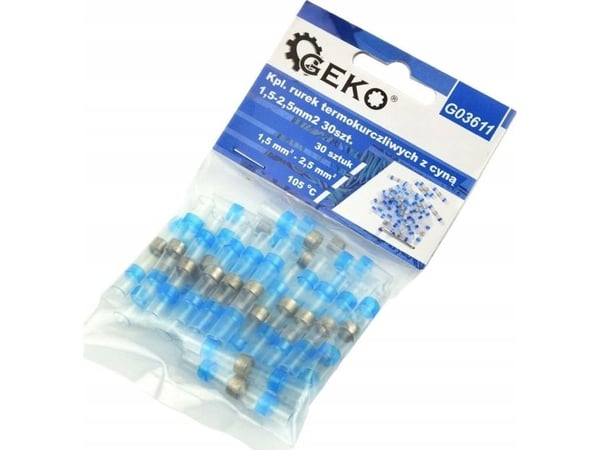 Geko kabelskarvar krympslang med tenn 1,5–2,5 mm², 30 st. (500)