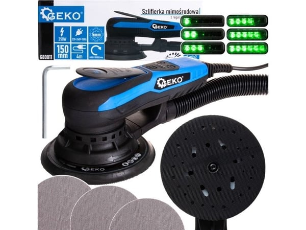 Geko sliper, eksentersliper, børsteløs, 150 mm, 350 W, hastighetsregulering (6)